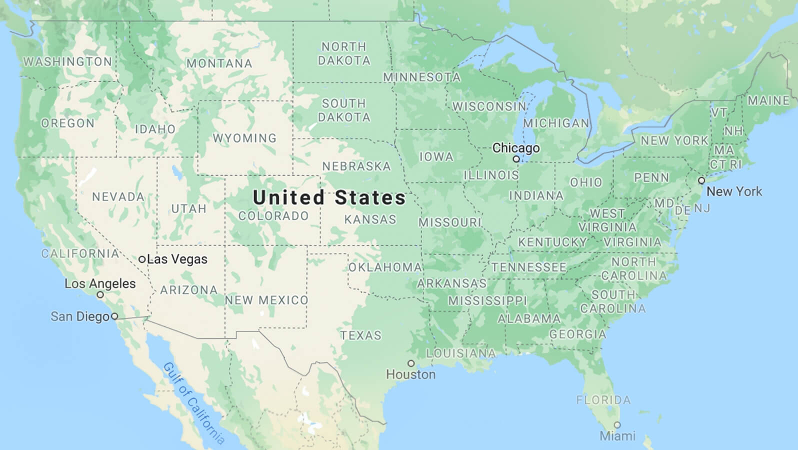 Map of the United States.